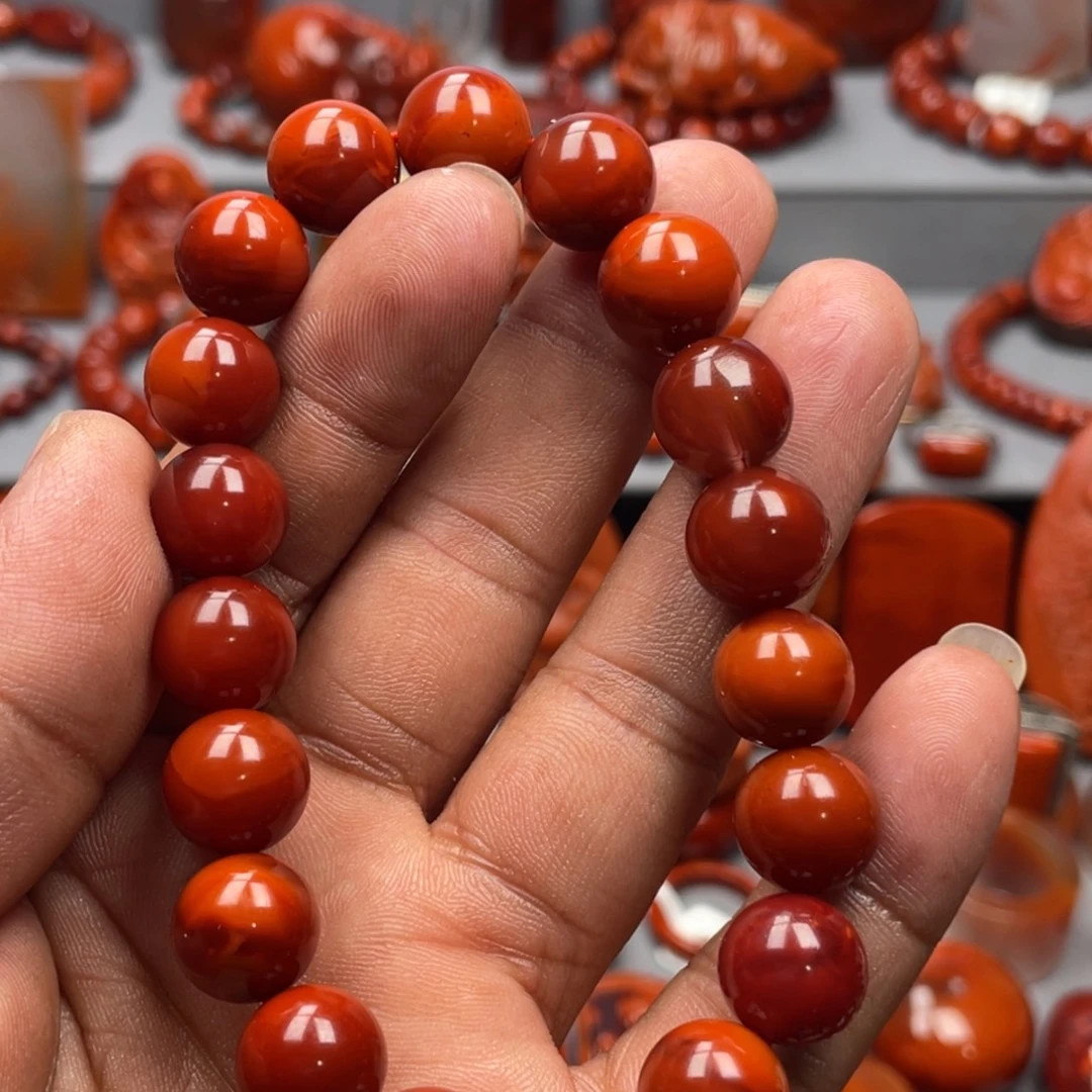 南红玛瑙未镶嵌珠宝奇石单圈