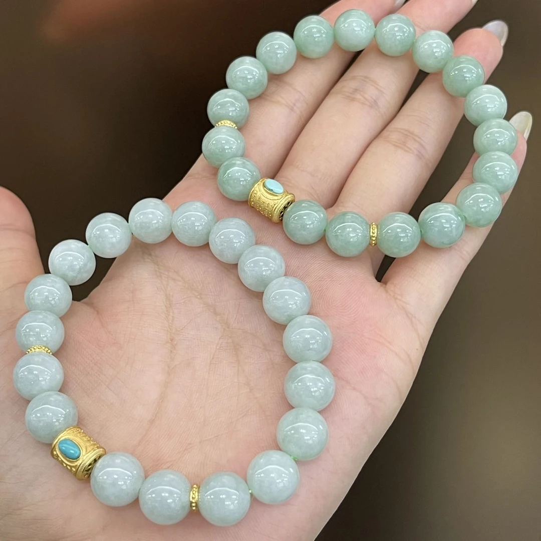 【小宝珠宝】18 T6936-翡翠手串-多样性发一件-9.5mm