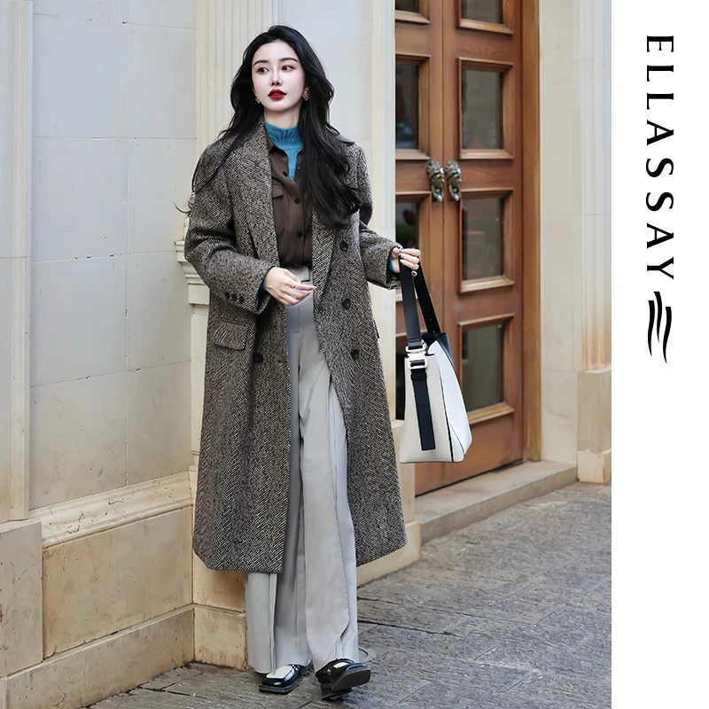 【星线好物】歌力思秋冬西装式呢大衣呢外套EWB343D00500