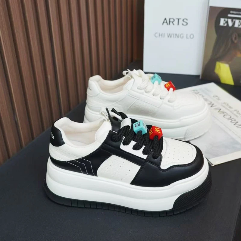 [ 6厘米]2025春夏新款百搭小白鞋女时尚厚底潮流运动鞋学生ins