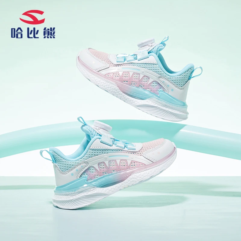 哈比熊童鞋夏季女童软底防滑运动鞋透气网面儿童跑步鞋女孩