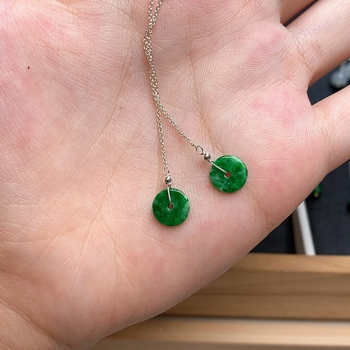 翡翠银S925镶嵌耳饰