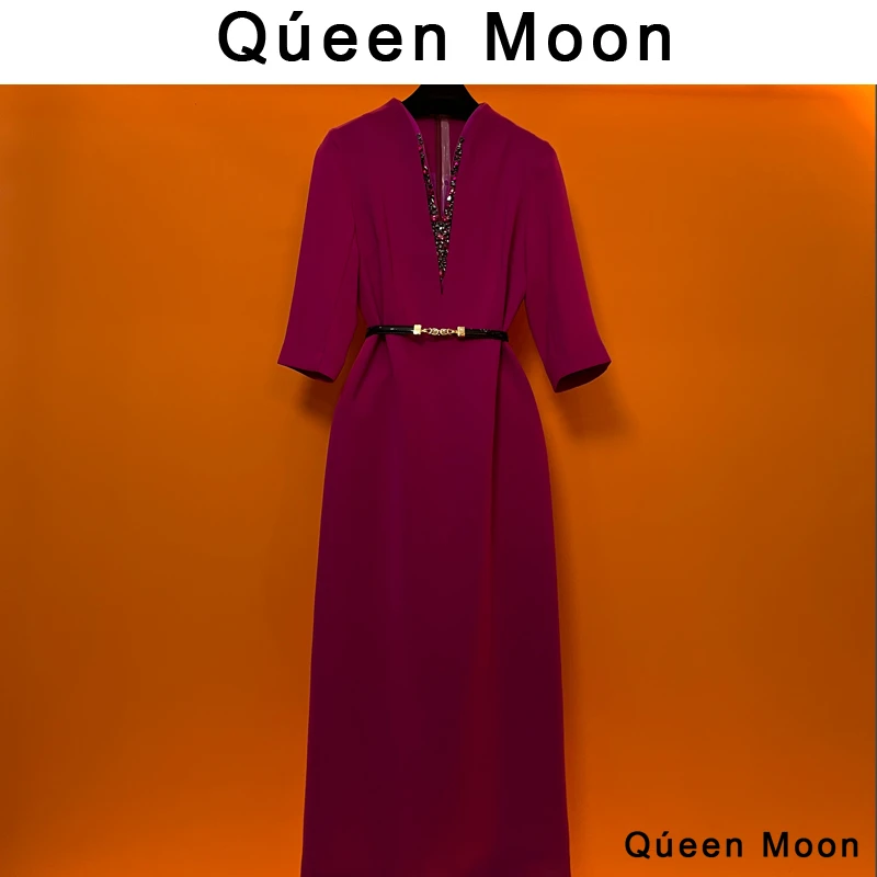 【QúeenMoon】设计师经典时尚法式气质百搭手工连衣裙（定制女装）39