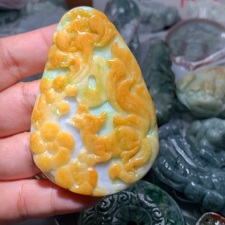 翡翠未镶嵌颈饰保真天然A货翡翠