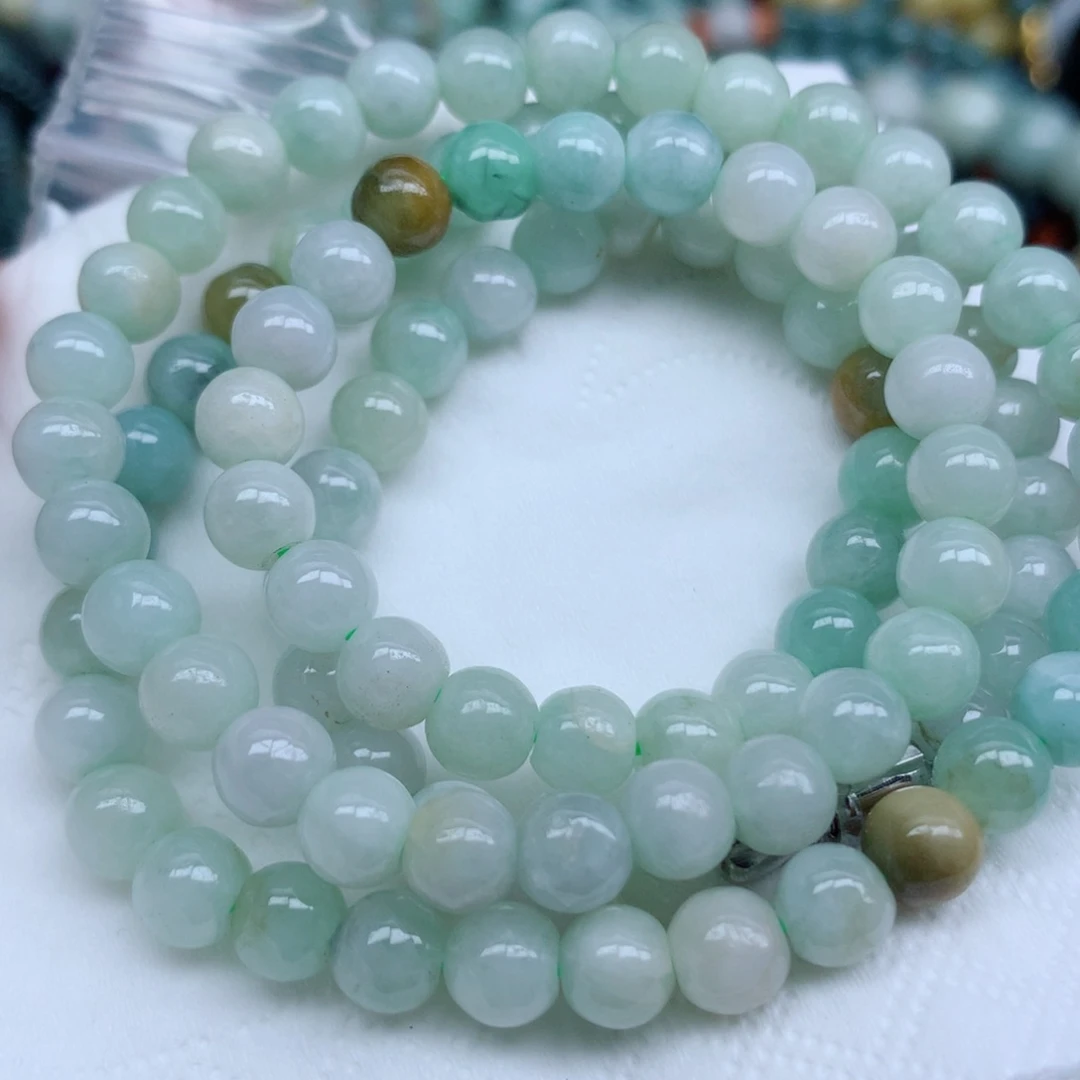 翡翠未镶嵌项链珠批发