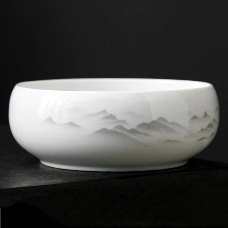 洗茶碗洗茶杯盆家用客厅茶洗笔洗茶道水盂茶具陶瓷配件烟灰缸大号