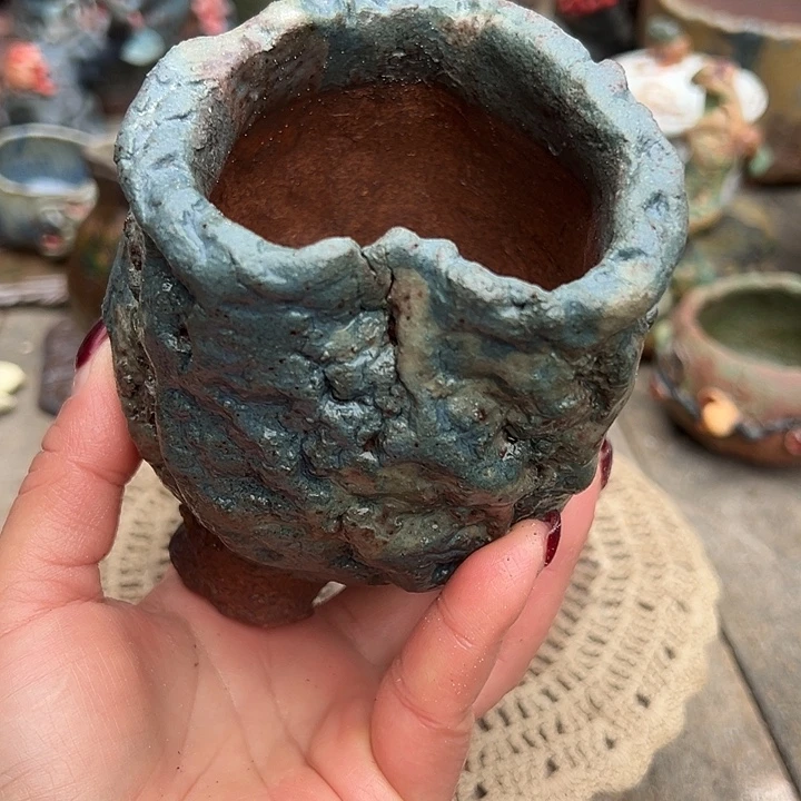 手工粗陶高温花盆