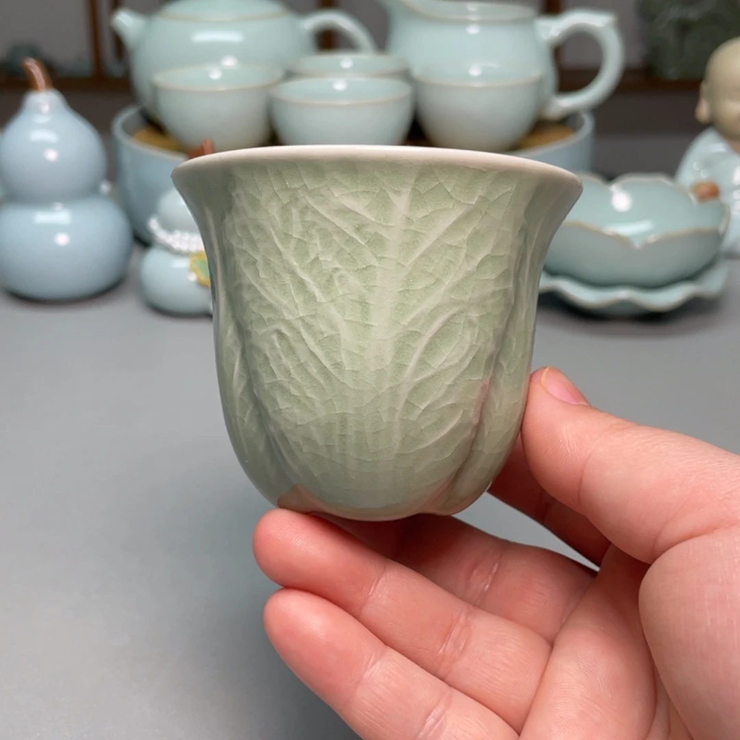 瓷豆绿百财杯赵琳老师带礼盒