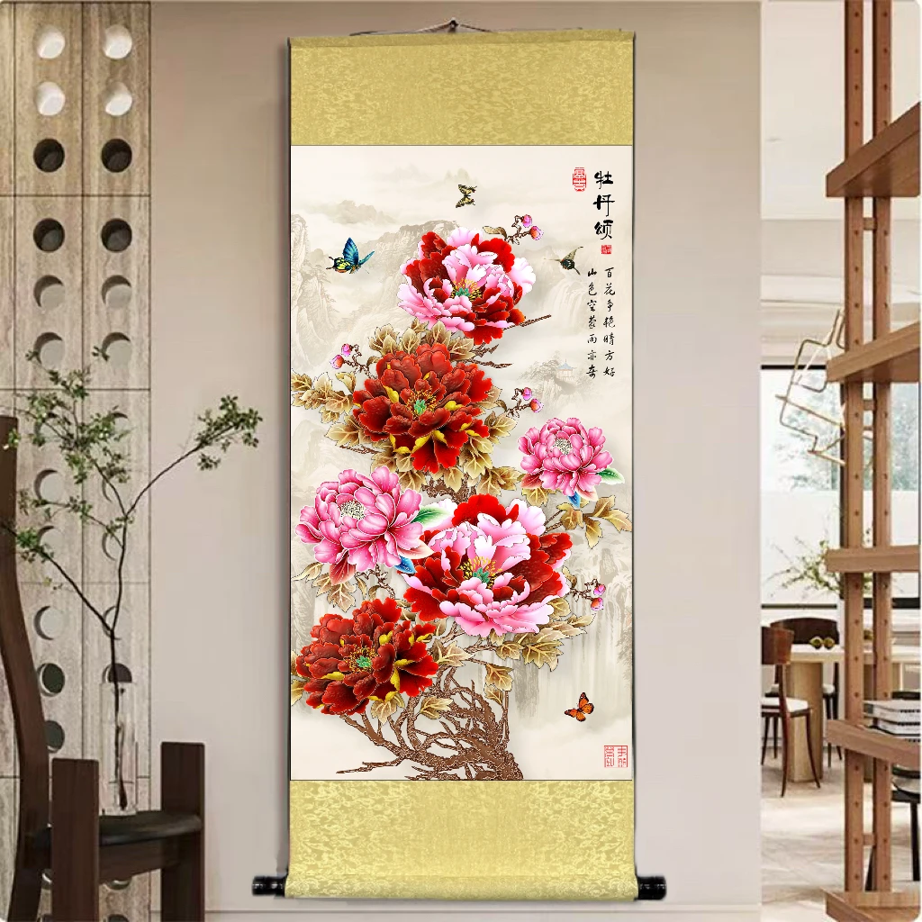 《牡丹颂》 宽45高140 国画