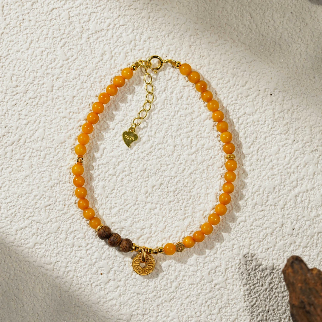 【喜至庆来】俄料蜜蜡手串（天然珠宝多样性发其一）