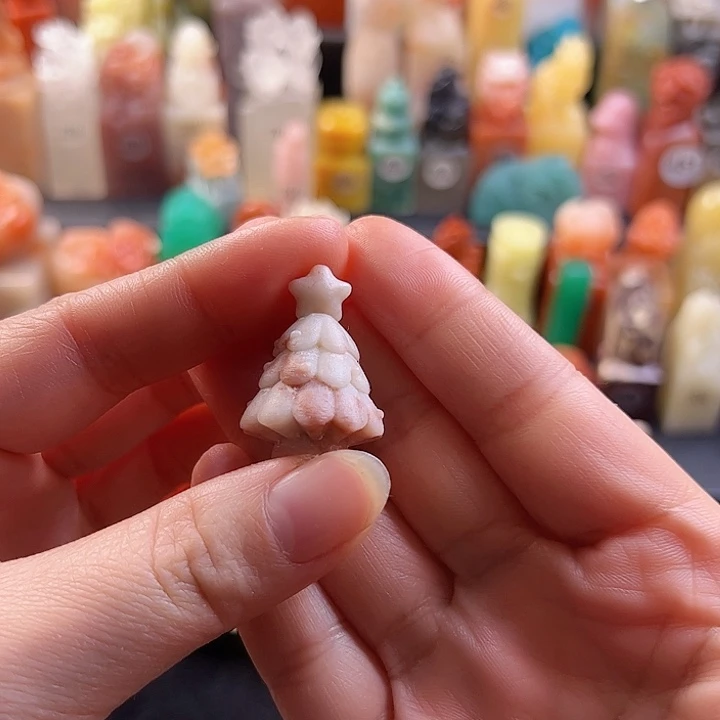 辽宁石印石手工定制1.1厘米正圆，圣诞树，包刻字