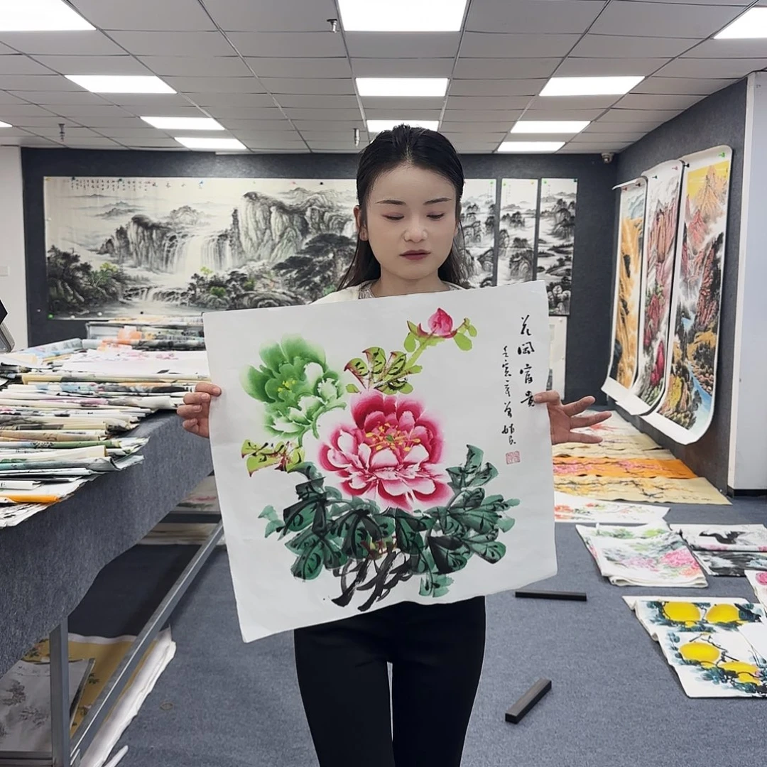 国画作品小姐姐放漏中