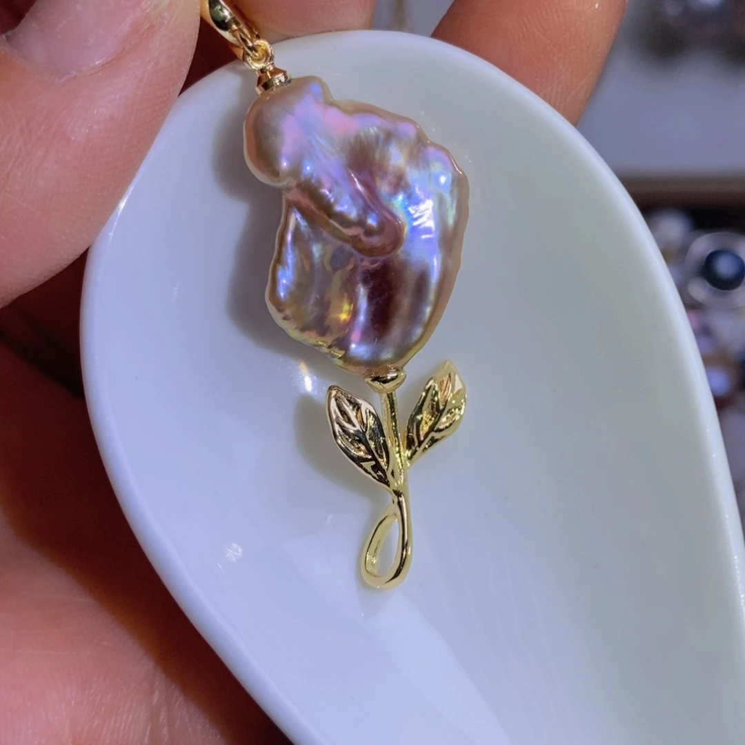 银S925镶嵌天然淡水珍珠淡水珍珠