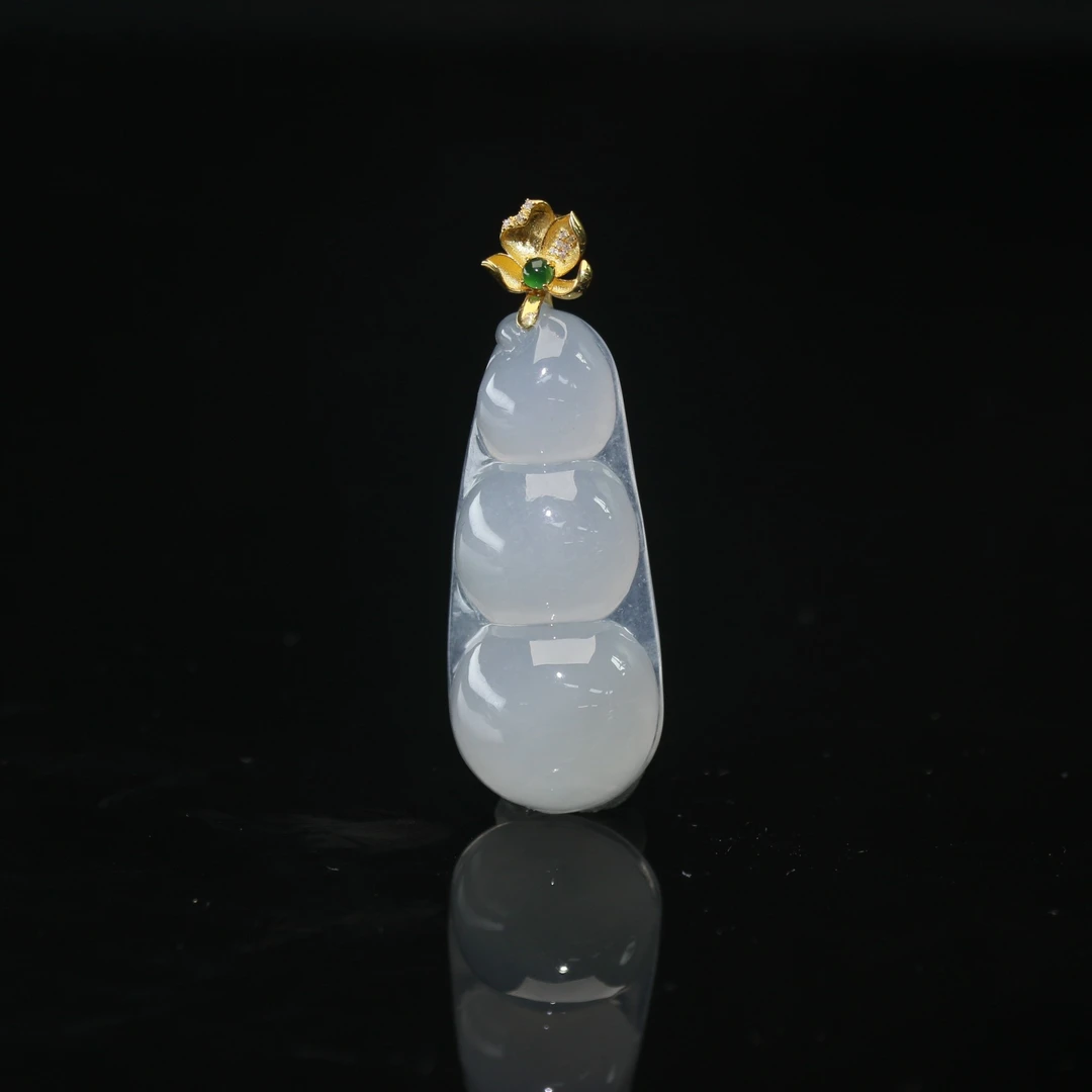 45天然缅甸翡翠A货18k冰豆子/500073/北京银座禾拍卖