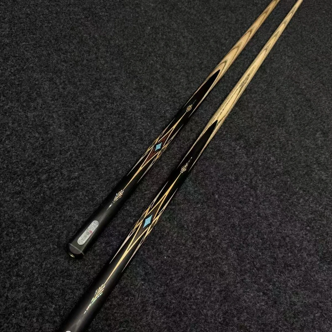 墨子6中式八球专用手工免漆白蜡木一体小头通杆台球杆