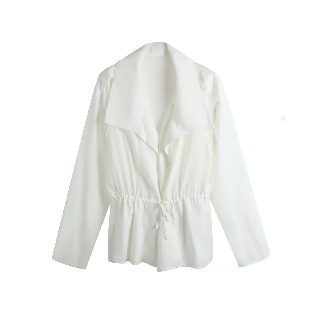 30128常【Le订单】春季桑蚕丝夹克女抽绳收腰休闲外套5963