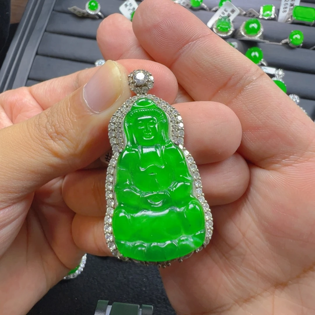 翡翠银S925镶嵌颈饰