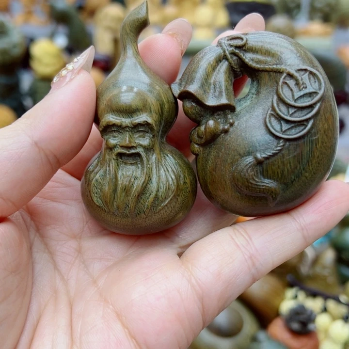 松***】维腊木（绿檀）寿星葫芦，钱袋