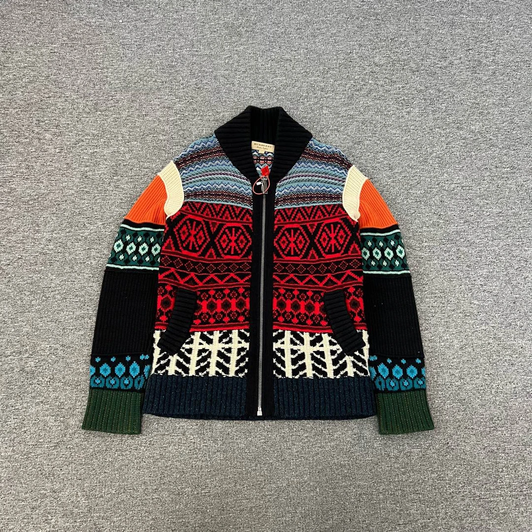 99新 BURBERRY/博柏利 费尔岛拉链开衫 s码