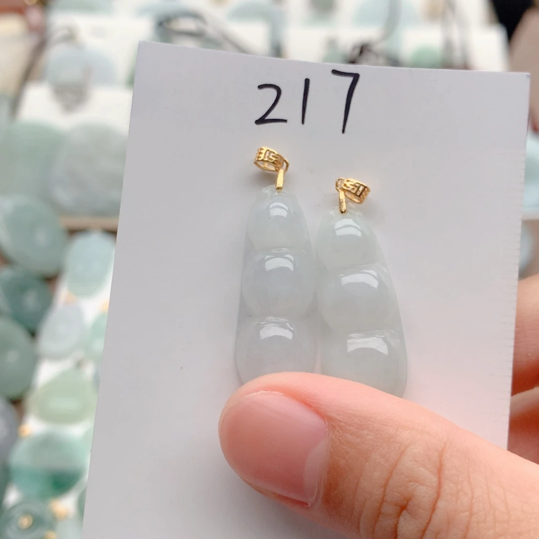 翡翠银S925镀金镶嵌颈饰吊坠