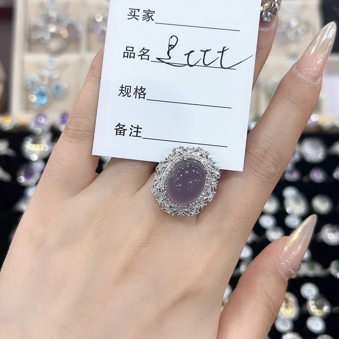 萤石戒指银S925镶嵌是**七戒指