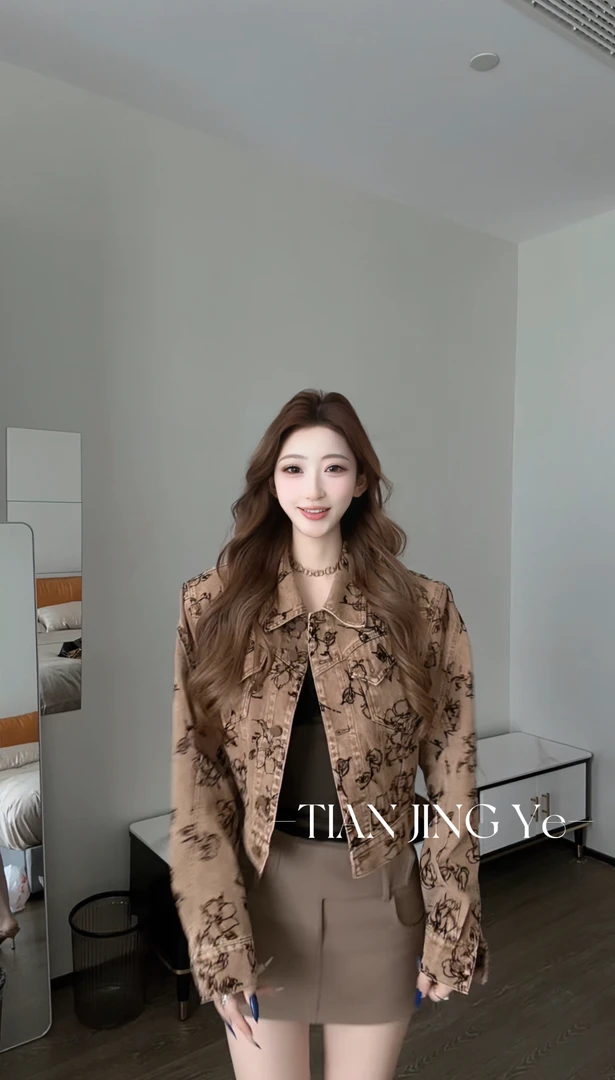 JINGYE/25~ 定制复古提花重工刺绣牛仔外套