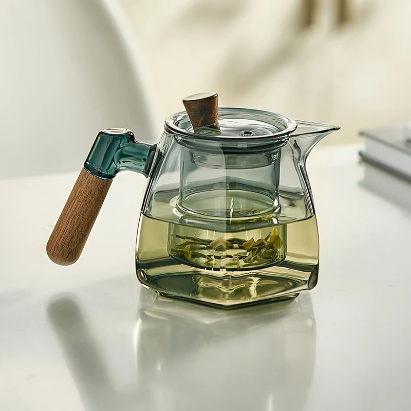 六边型玻璃泡茶壶茶水分离加厚耐高温单壶煮茶器家用茶具耐热