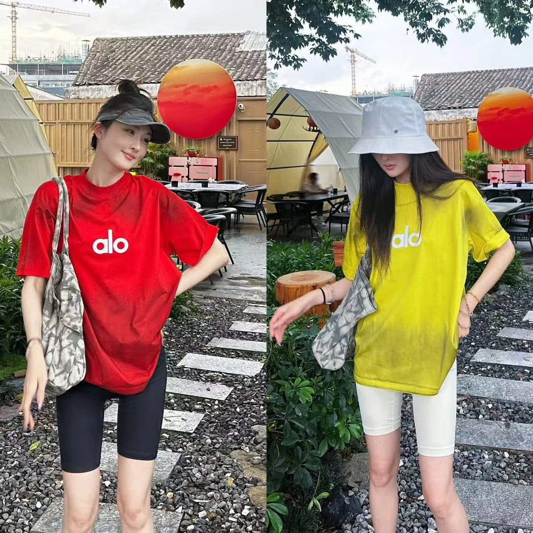 aloot出游服装纯欲慵懒风短袖T恤上衣女款爆款2025新款水洗泼墨
