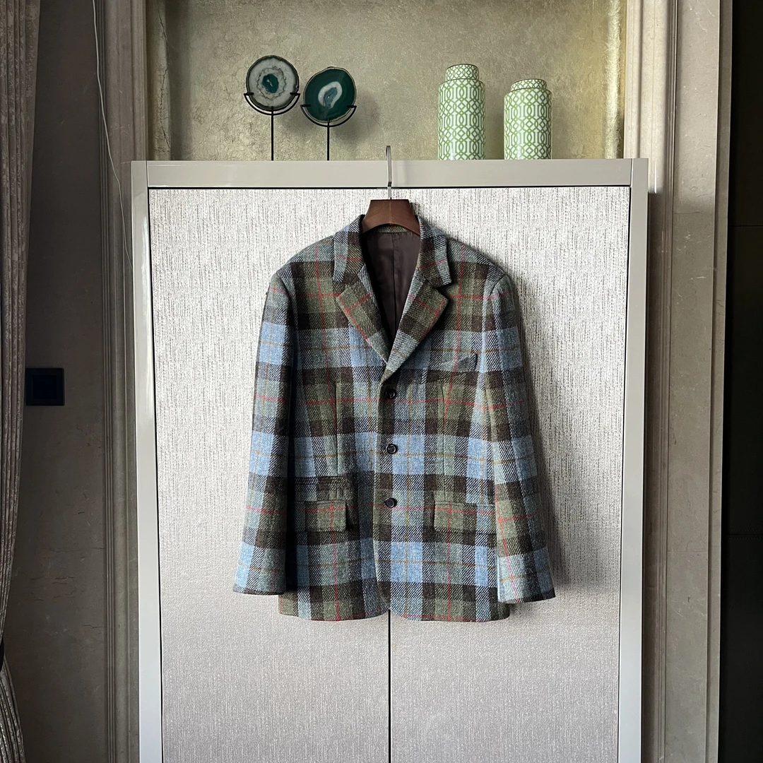 【复古手帐】英国殿堂级粗纺羊毛格纹呢料西服