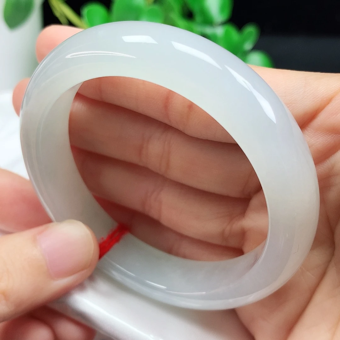 未镶嵌手镯翡翠52.5圈口冰种白月光368