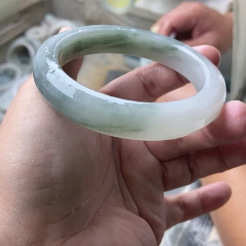 @***梅未镶嵌手镯石英质玉（金丝玉）加工定制