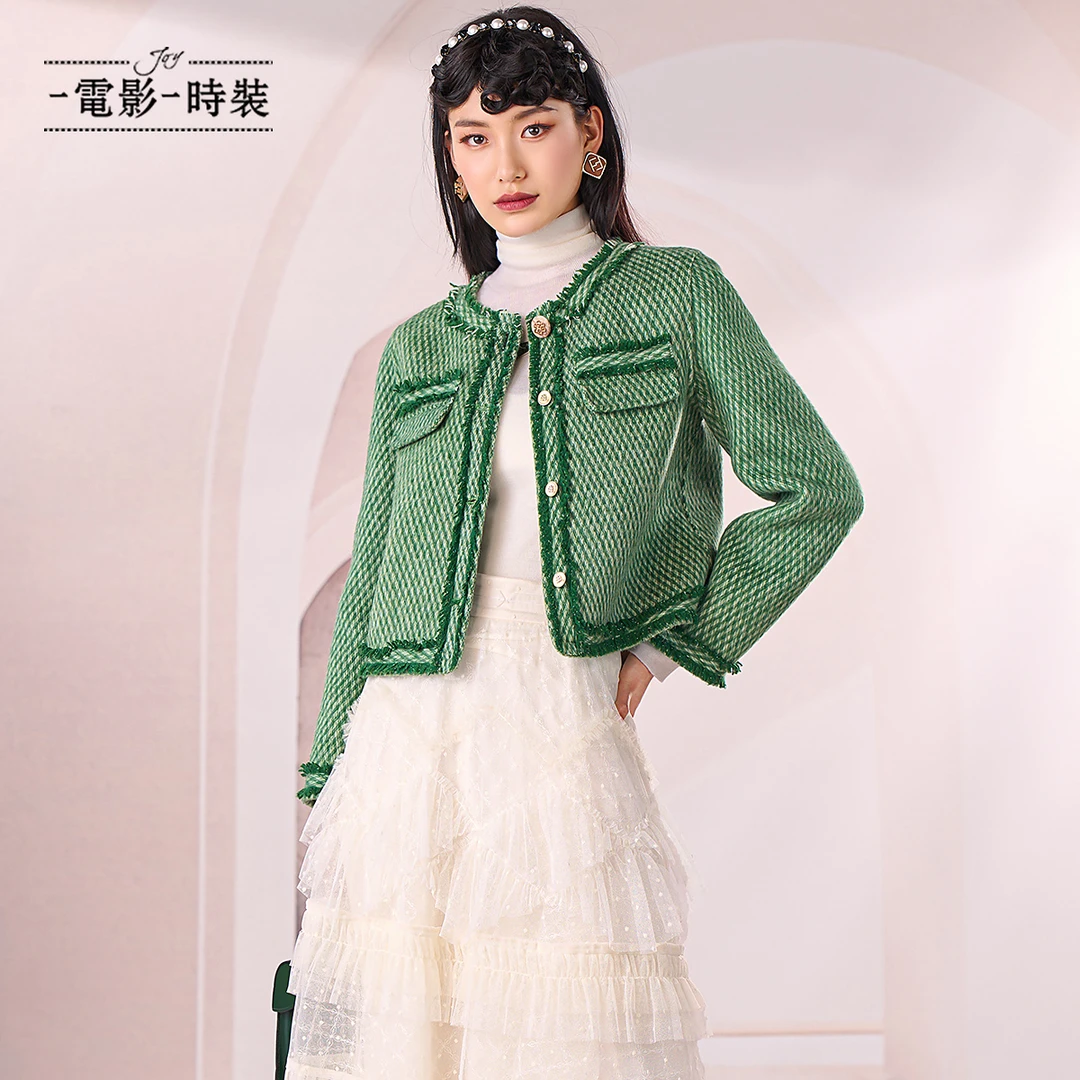 【高高甄选】冬季小香风粗花呢短款外套FECG146631