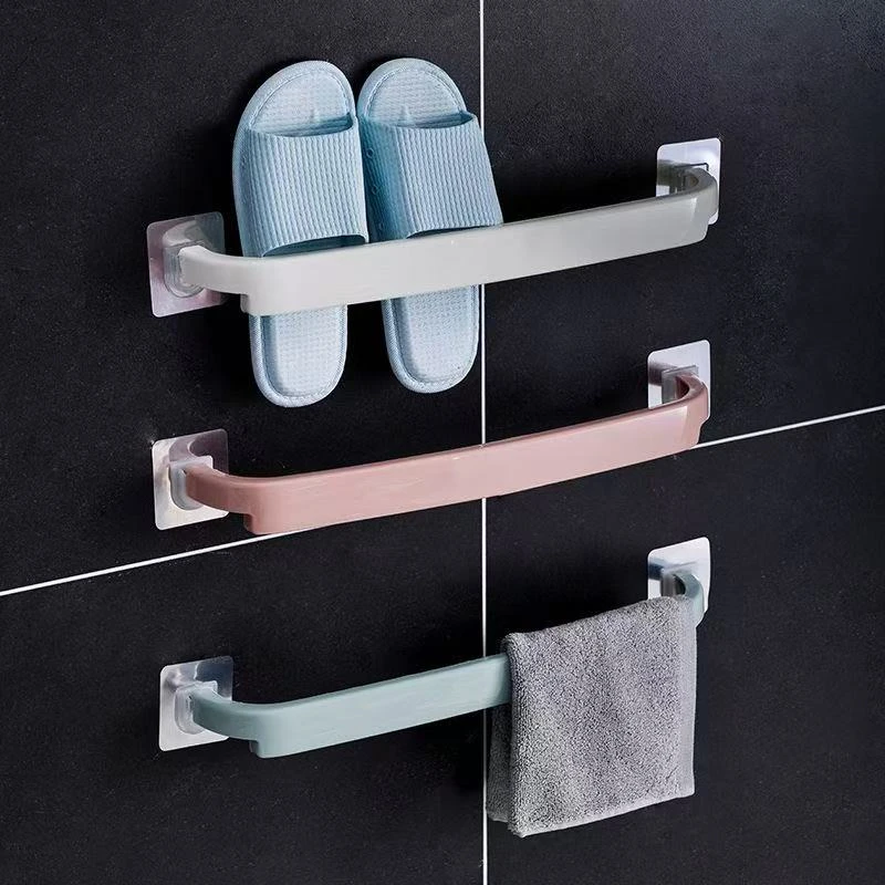 (拍一发二)45cm自粘最新款毛巾杆批发高档打孔毛巾架抹布架可组合