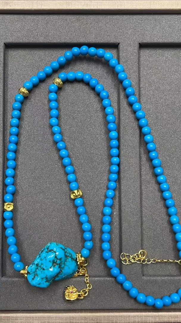 福玺甄选蓝珠项链4058