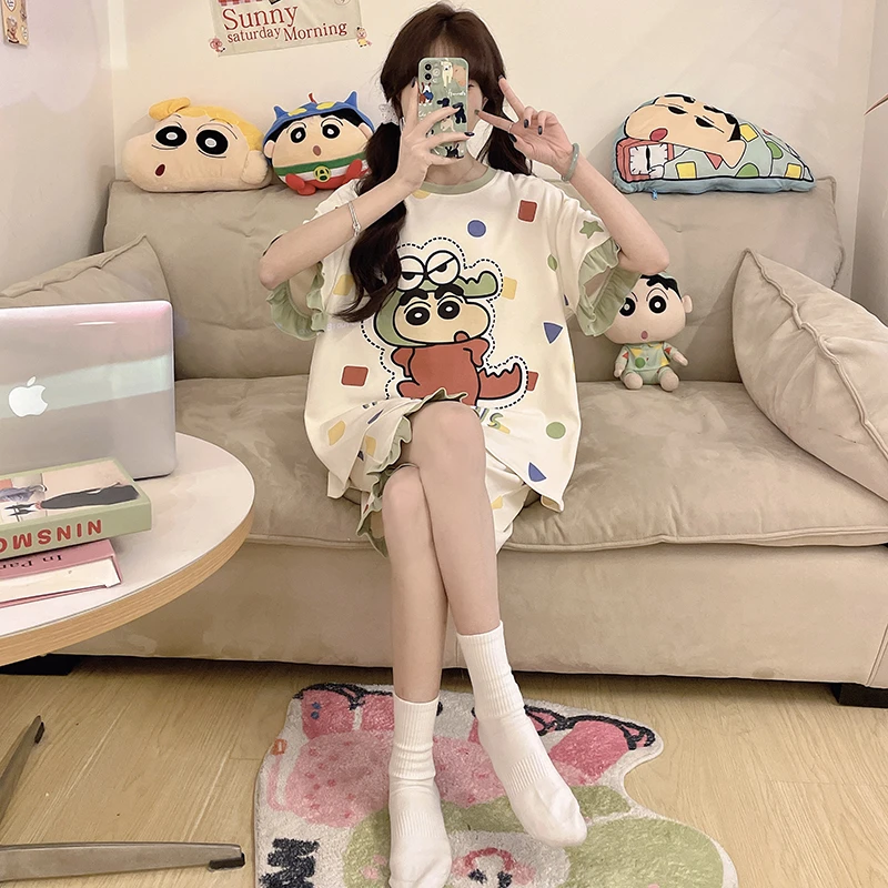 女童睡衣夏季薄款短袖纯棉100%全棉新款儿童大童初中生女孩家居服