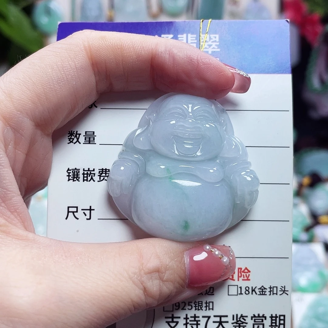 翡翠未镶嵌颈饰佛公49