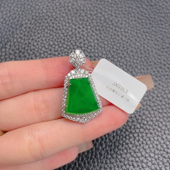 翡翠银S925镶嵌吊坠(不含链)