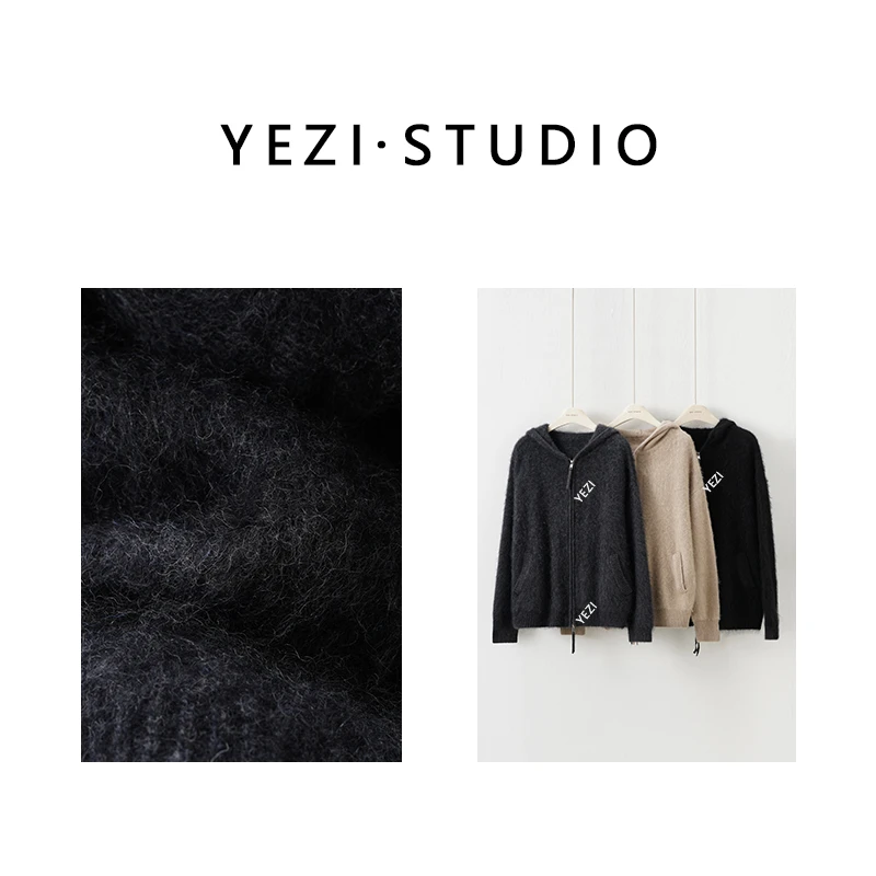 【拉绒帽衫】定.制纱高克重加厚羊绒羊毛水洗拉毛连帽开衫25418047