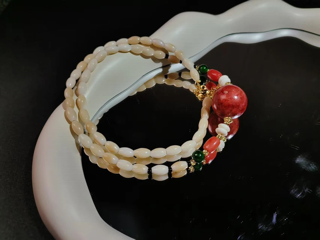 A954【金汐】红蜜蜜随型项链