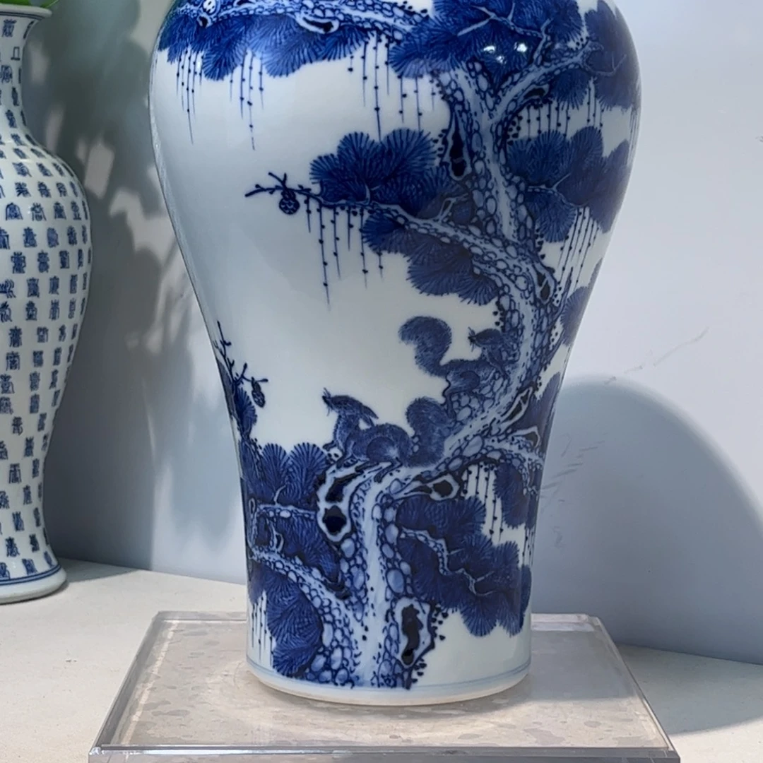回***事摆件瓷器工艺品摆件青花
