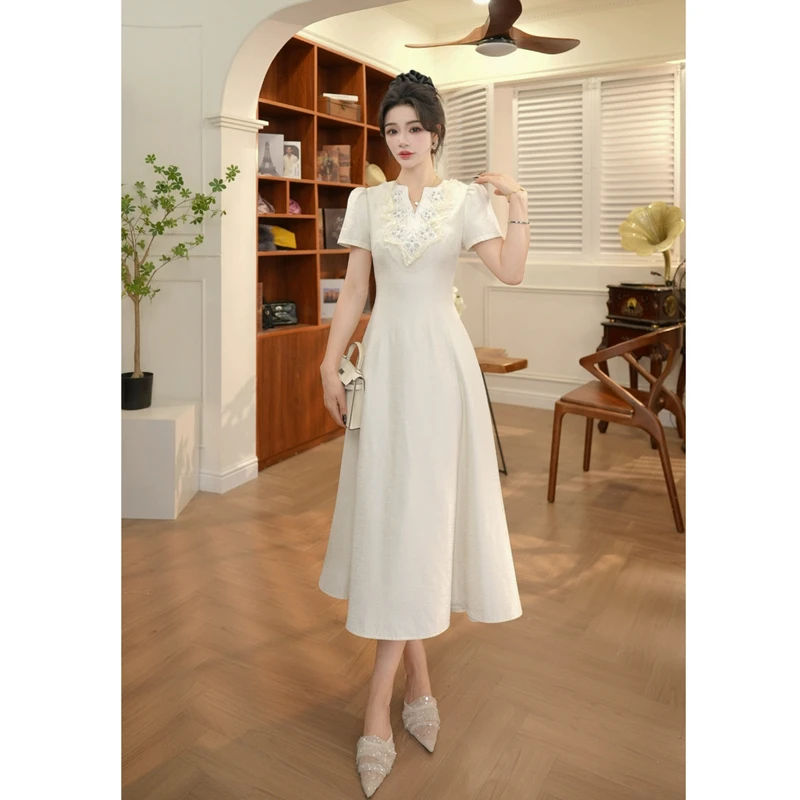 【JANE·简】夏季小众新款女装轻熟风气质收腰连衣裙显瘦修身21724