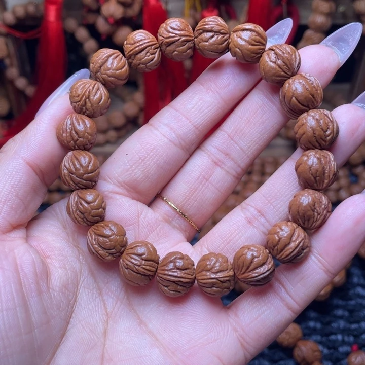 木质类龙纹桃枭手串