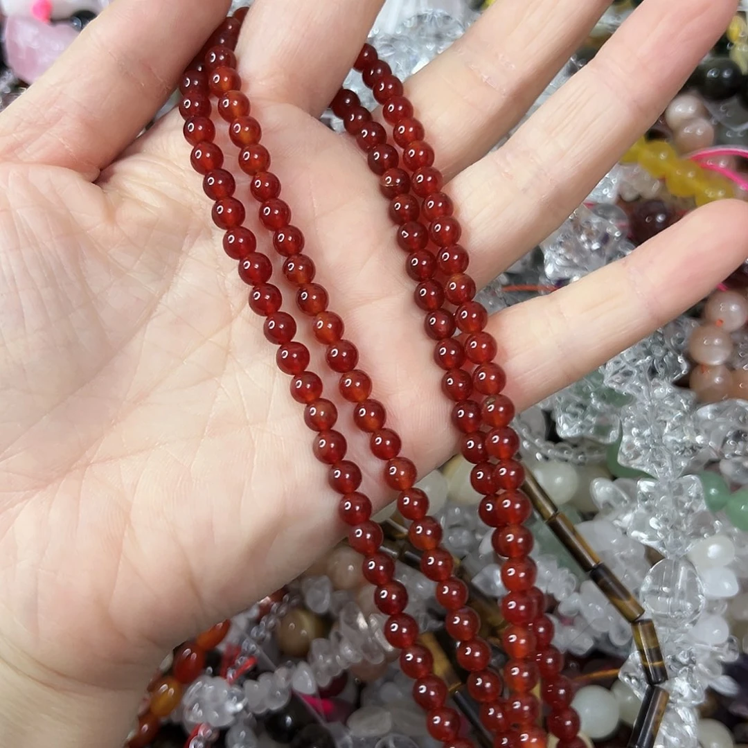 玛瑙/玉髓未镶嵌珠宝半成品，卡5红玛瑙2条