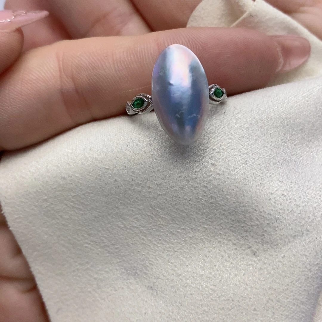 【闪购商品】拼合珍珠（马贝珠）戒指银S925镶嵌64