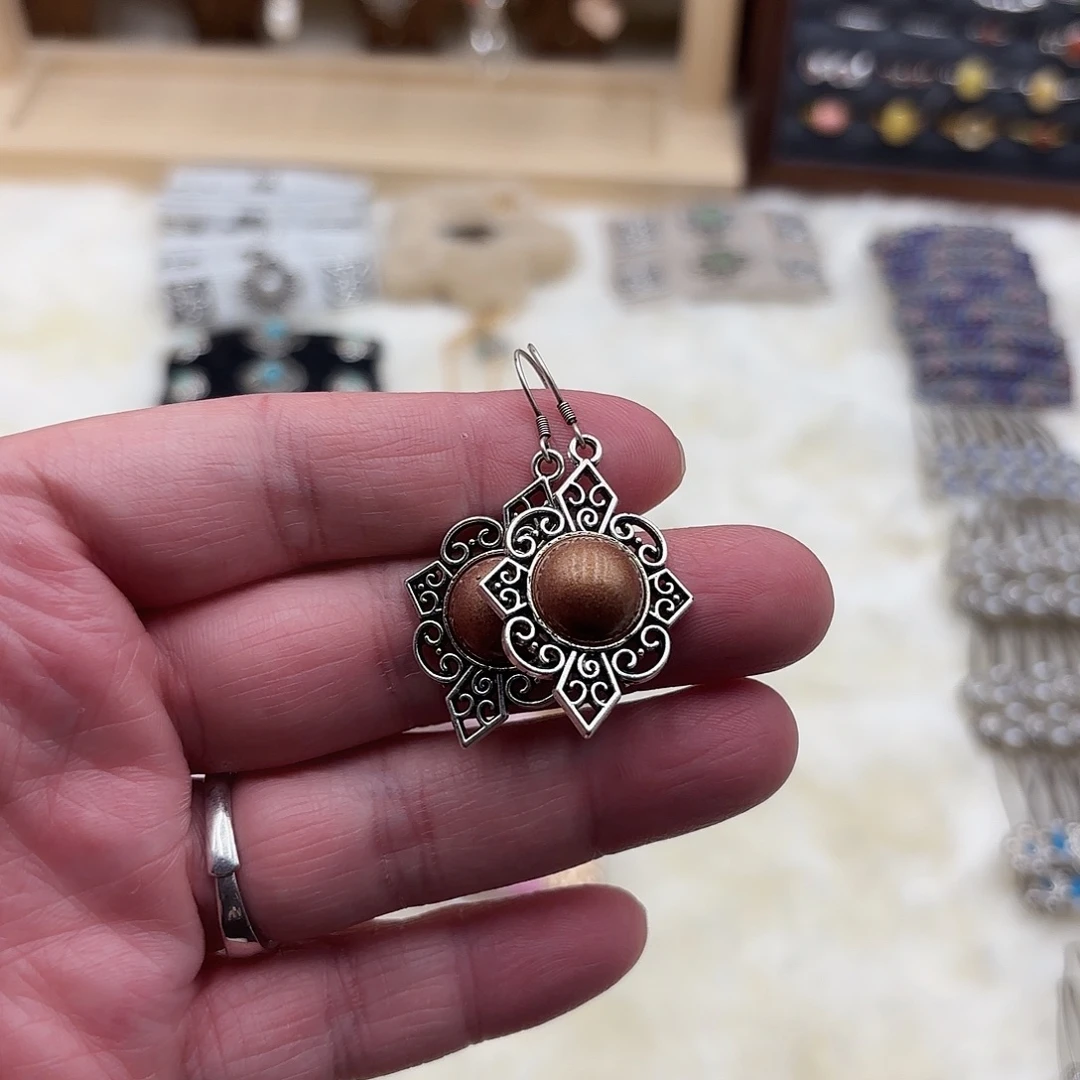 纯银耳钩金属吊坠耳饰9