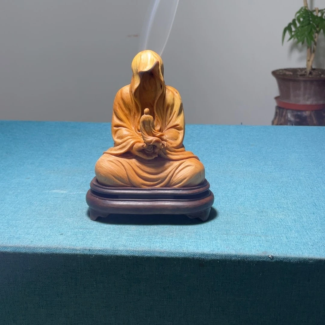 柏木（崖柏）文***佬摆件工艺品香炉