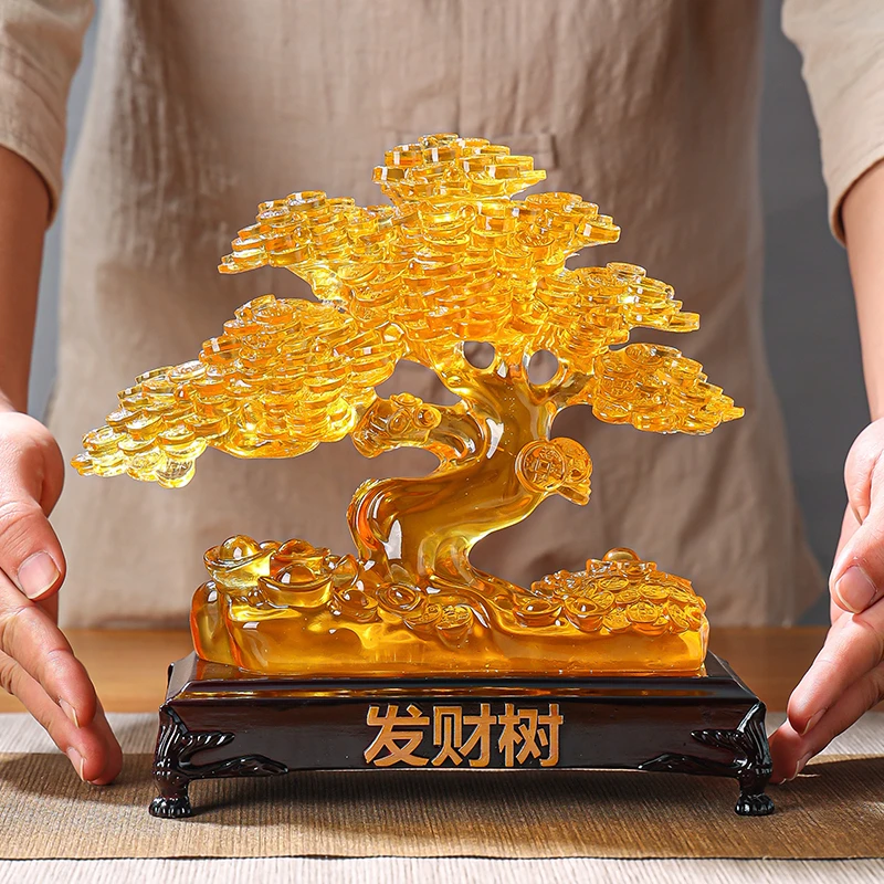 招财树发财树摇钱树摆设公司店铺前台装饰品开业招财葫芦摆件