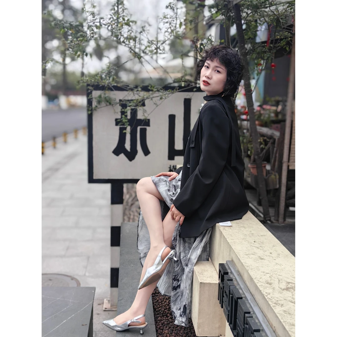 纯色宽松贴布常规宽松型长袖西装服装礼服长款中国风休闲复古帅气