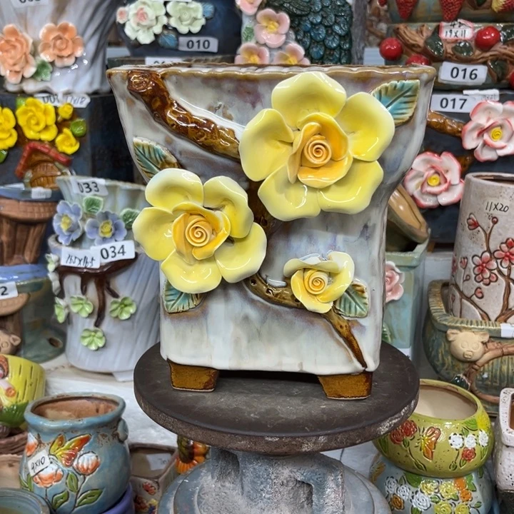 紫砂花盆粗陶材质多肉花盆