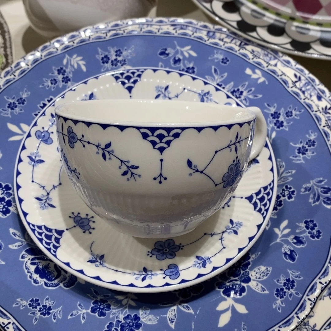 瓷全新唐草咖啡杯